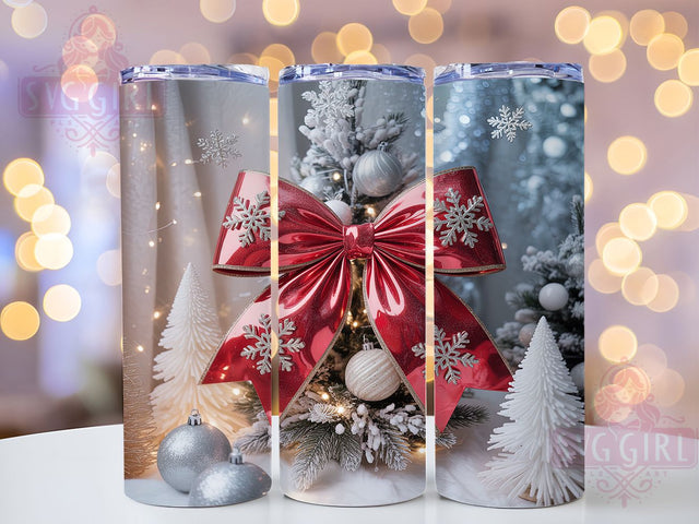 Coquette Christmas Bow Tumbler, Festive Holidays, Coquette Bow Design, Elegant Holiday Art, Cute Festive Graphic, 20oz Tumbler, Sublimation Design Sublimation SvggirlplusArt 