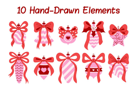 Coquette Christmas Ornaments PNG Clipart Sublimation Rin Green 