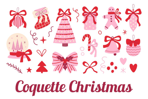 Coquette Christmas PNG Clipart Sublimation Rin Green 