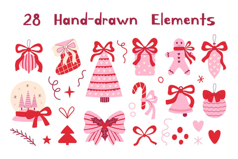 Coquette Christmas PNG Clipart Sublimation Rin Green 