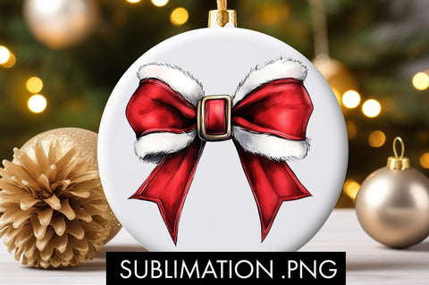 Coquette Christmas Santa Bow PNG Sublimation Sublimation Freeling Design House 