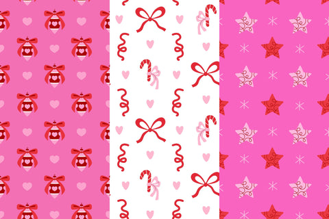 Coquette Christmas Seamless Patterns & Digital Papers Digital Pattern Rin Green 