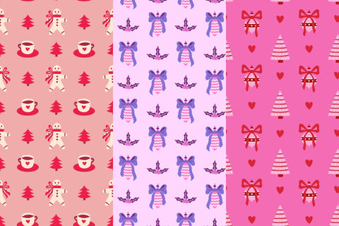 Coquette Christmas Seamless Patterns & Digital Papers Digital Pattern Rin Green 