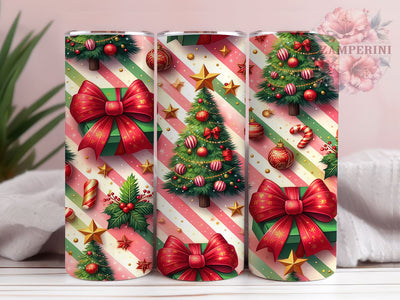 Coquette Christmas Tree 20oz Tumbler Wrap, Coquette Christmas, Christmas Tree Tumbler, 20oz Tumbler, Sublimation Wrap, Holiday Decor, Festive Tumbler, Christmas Gift Sublimation Li Zamperini 
