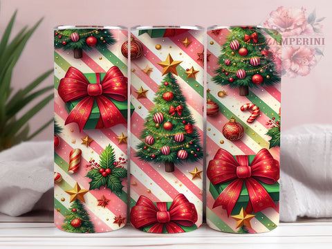 Coquette Christmas Tree 20oz Tumbler Wrap, Coquette Christmas, Christmas Tree Tumbler, 20oz Tumbler, Sublimation Wrap, Holiday Decor, Festive Tumbler, Christmas Gift Sublimation Li Zamperini 
