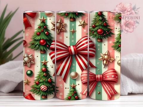 Coquette Christmas Tree 20oz Tumbler Wrap, Coquette Christmas, Christmas Tree Tumbler, 20oz Tumbler, Sublimation Wrap, Holiday Decor, Festive Tumbler, Christmas Gift Sublimation Li Zamperini 