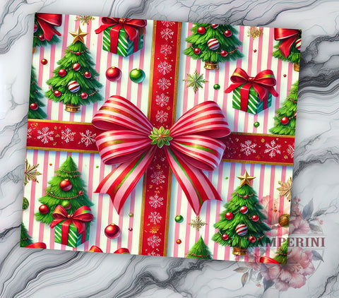 Coquette Christmas Tree 20oz Tumbler Wrap, Coquette Christmas, Christmas Tree Tumbler, 20oz Tumbler, Sublimation Wrap, Holiday Decor, Festive Tumbler, Christmas Gift Sublimation Li Zamperini 