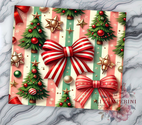 Coquette Christmas Tree 20oz Tumbler Wrap, Coquette Christmas, Christmas Tree Tumbler, 20oz Tumbler, Sublimation Wrap, Holiday Decor, Festive Tumbler, Christmas Gift Sublimation Li Zamperini 