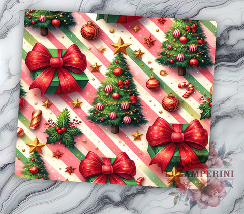 Coquette Christmas Tree 20oz Tumbler Wrap, Coquette Christmas, Christmas Tree Tumbler, 20oz Tumbler, Sublimation Wrap, Holiday Decor, Festive Tumbler, Christmas Gift Sublimation Li Zamperini 