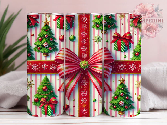 Coquette Christmas Tree 20oz Tumbler Wrap, Coquette Christmas, Christmas Tree Tumbler, 20oz Tumbler, Sublimation Wrap, Holiday Decor, Festive Tumbler, Christmas Gift Sublimation Li Zamperini 