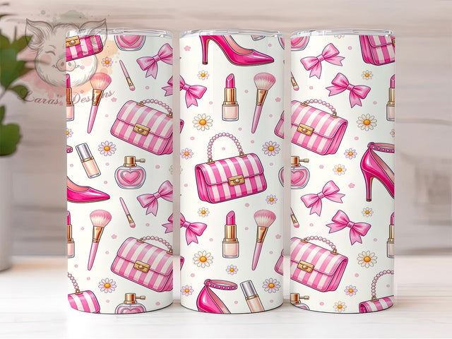 Coquette Corporate Glam Charm 20oz Tumbler, Corporate Girlie, Charming Pattern, Glamorous Design, Seamless Wrap, 20oz Tumbler Wrap, Sublimation PNG Sublimation Lara' s Designs 