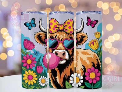 Coquette Cow 20oz Tumbler, Coquette Cow Wrap, Big Round Eyes Cow, Cute Farm Animal Sublimation, Rustic Country Design, 20oz Tumbler Wrap, Sublimation Design PNG, Country Western Gift Sublimation SvggirlplusArt 