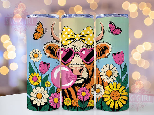Coquette Cow 20oz Tumbler, Coquette Cow Wrap, Big Round Eyes Cow, Cute Farm Animal Sublimation, Rustic Country Design, 20oz Tumbler Wrap, Sublimation Design PNG, Country Western Gift Sublimation SvggirlplusArt 