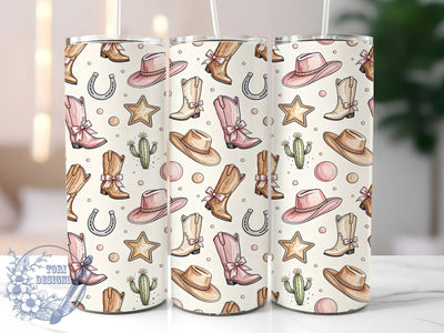 Coquette Cowgirl Western 20oz Tumbler, Cowgirl Western Motif, Coquette Art Design, Rustic Theme, Whimsical Accent, Elegant Charm, Sublimation Wrap, 20oz Tumbler Sublimation ToriDesigns 