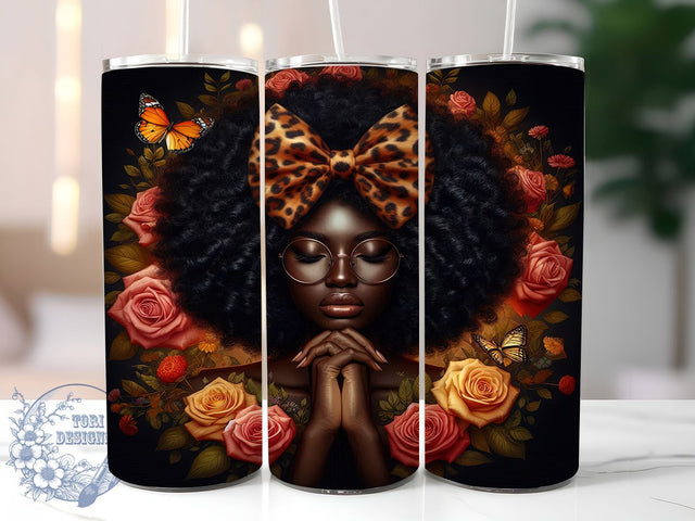 Coquette Cross Black Woman Tumbler, Cross Design, Coquette Style, Seamless Pattern, 20Oz Tumbler, Sublimation Wrap, Digital Download Sublimation ToriDesigns 