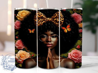 Coquette Cross Black Woman Tumbler, Cross Design, Coquette Style, Seamless Pattern, 20Oz Tumbler, Sublimation Wrap, Digital Download Sublimation ToriDesigns 