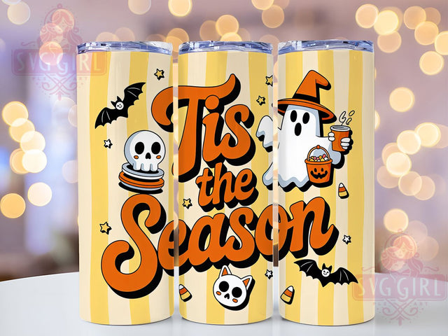 Coquette Cute Ghost Pastel Halloween Tumbler, Tis the Season Wrap, Girly Spooky Sublimation, Cute Ghost Coffee Cup, Pastel Halloween Drinkware, Bow Aesthetic Tumbler, Chic Fall Ghost Design Sublimation SvggirlplusArt 