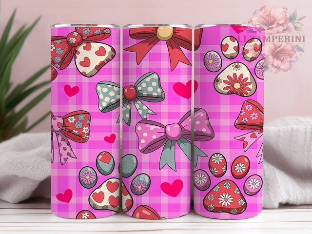 Coquette Dog Valentine Tumbler, Coquette Aesthetic, Pink Tumbler, 20Oz Wrap Design, Valentine Sublimation, Cute Dog Art, Coquette Style Design Sublimation Li Zamperini 