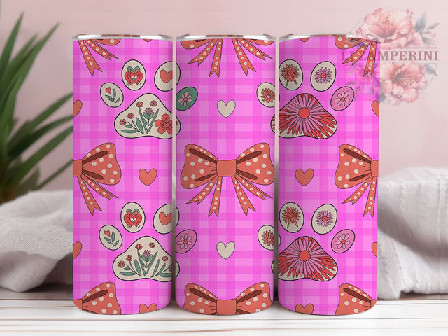 Coquette Dog Valentine Tumbler, Coquette Aesthetic, Pink Tumbler, 20Oz Wrap Design, Valentine Sublimation, Cute Dog Art, Coquette Style Design Sublimation Li Zamperini 