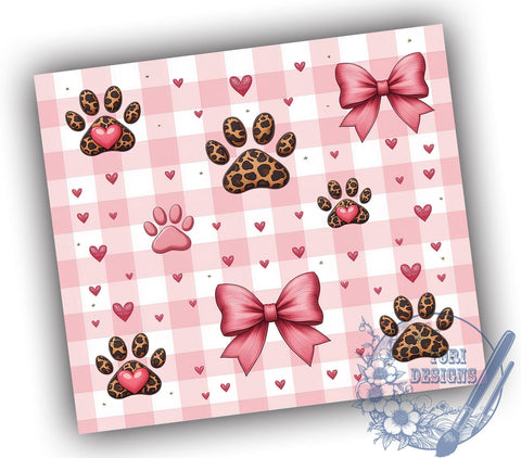 Coquette Dog Valentine's Tumbler, Coquette Dog Design, 20oz Tumbler Wrap, Pet Lover Gift, Cute Dog Tumbler, Valentine's Day Gift, Custom Drinkware Sublimation ToriDesigns 