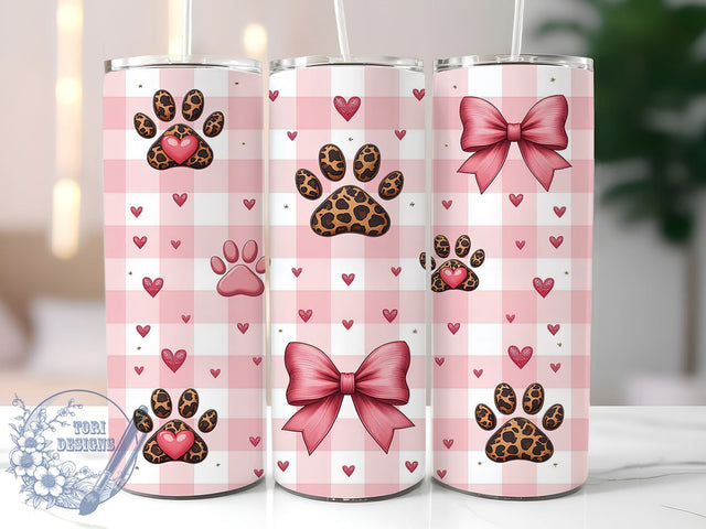 Coquette Dog Valentine's Tumbler, Coquette Dog Design, 20oz Tumbler Wrap, Pet Lover Gift, Cute Dog Tumbler, Valentine's Day Gift, Custom Drinkware Sublimation ToriDesigns 