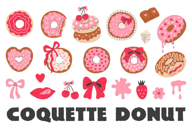 Coquette Donut PNG Clipart Sublimation Rin Green 