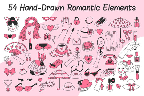 Coquette Doodles PNG Clipart Sublimation Rin Green 