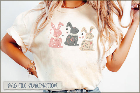 Coquette Easter Bunny Floral PNG Sublimation Shetara Begum 