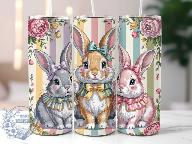 Coquette Easter Bunny Tumbler, Cute Easter Tumbler, Girly Bunny Wrap, Stylish 20oz Wrap, Sublimation Design, Trendy Gift Idea, Inspirational Easter Tumbler Sublimation ToriDesigns 