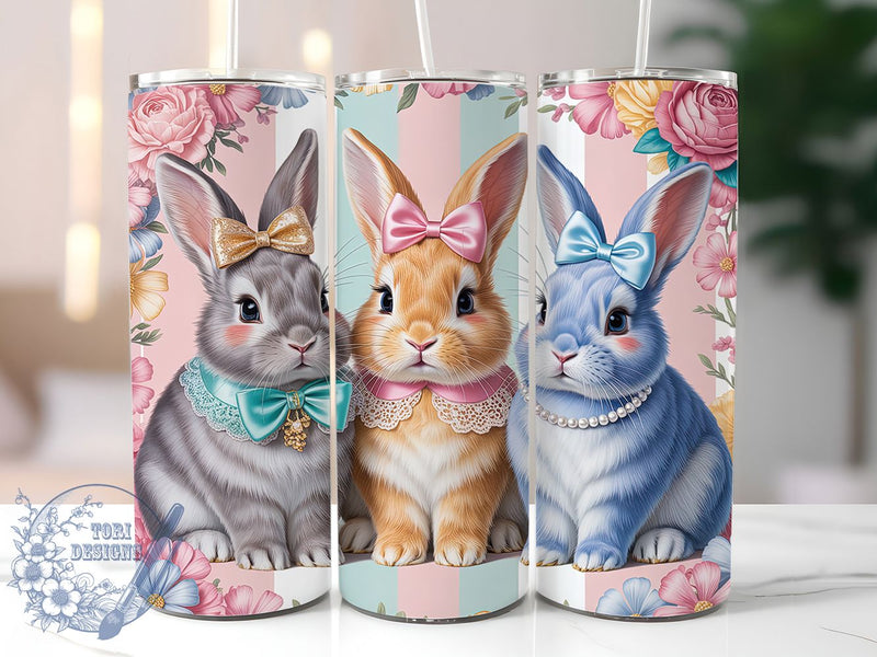Coquette Easter Bunny Tumbler, Cute Easter Tumbler, Girly Bunny Wrap, Stylish 20oz Wrap, Sublimation Design, Trendy Gift Idea, Inspirational Easter Tumbler Sublimation ToriDesigns 