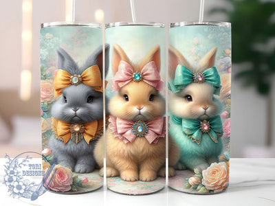 Coquette Easter Bunny Tumbler, Cute Easter Tumbler, Girly Bunny Wrap, Stylish 20oz Wrap, Sublimation Design, Trendy Gift Idea, Inspirational Easter Tumbler Sublimation ToriDesigns 