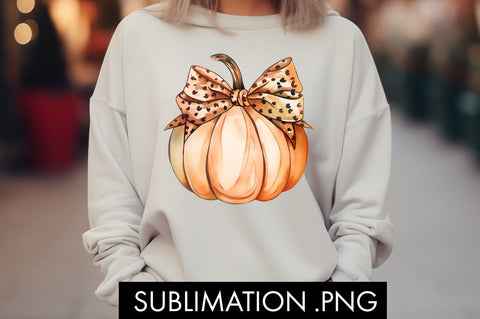 Coquette Fall Pumpkin Bow Halloween PNG Sublimation Sublimation Freeling Design House 