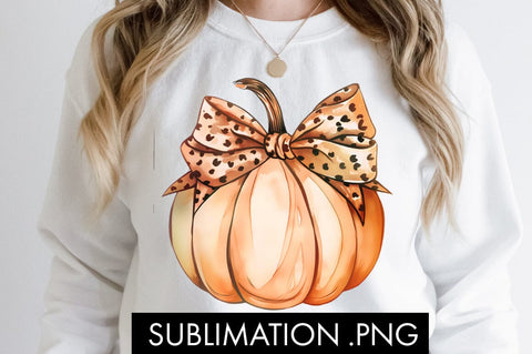 Coquette Fall Pumpkin Bow Halloween PNG Sublimation Sublimation Freeling Design House 