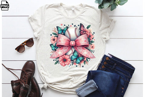Coquette Floral Baseball PNG Clipart Bundle Printable File Sublimation Creativedesigntee 