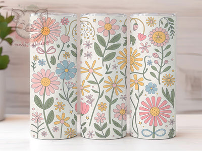 Coquette Floral Flower Tumbler, Coquette Flower Tumbler, Stylish 20oz Wrap, Sublimation Design, Trendy Gift Idea, Romantic Coquette Wrap, Botanical Floral Tumbler Sublimation Lara' s Designs 