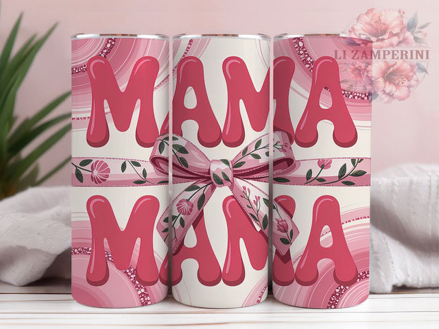Coquette Floral Mama Tumbler, Grand Millennial Tumbler, Stylish 20oz Wrap, Sublimation Design, Trendy Gift Idea, Coquette Floral Wrap, Millennial Mama Tumbler Sublimation Li Zamperini 