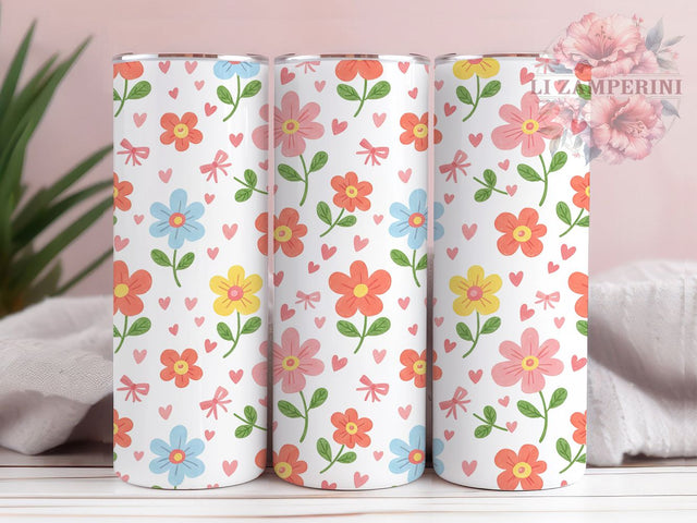Coquette Floral Romantic Tumbler, Coquette Style, Flower Wrap, Sublimation Art, 20oz Tumbler, Romantic Theme, Elegant Design Sublimation Li Zamperini 