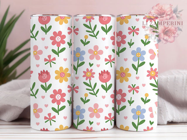 Coquette Floral Romantic Tumbler, Coquette Style, Flower Wrap, Sublimation Art, 20oz Tumbler, Romantic Theme, Elegant Design Sublimation Li Zamperini 