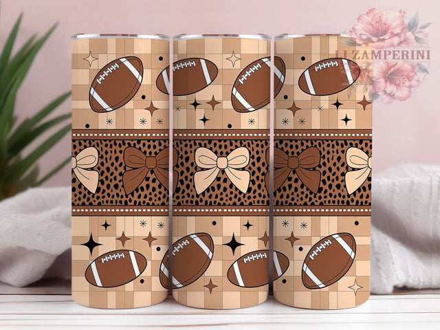Coquette Football Era Tumbler Wrap, Football Bow Tumbler, Girly Game Day Wrap, Fall Tumbler Sublimation, In My Football Era, Aesthetic Tumbler PNG, 20oz Skinny Tumbler Sublimation Li Zamperini 