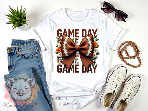 Coquette Football Png, Football Bow png, Football mom Png, Game Day Png, Football Season Png, Sublimation Designs, Digital Download Sublimation Lara' s Designs 