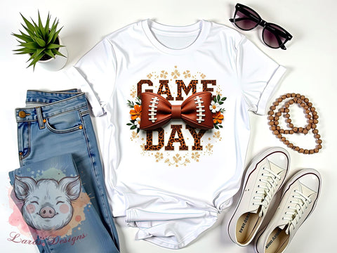Coquette Football Png, Football Bow png, Football mom Png, Game Day Png, Football Season Png, Sublimation Designs, Digital Download Sublimation Lara' s Designs 