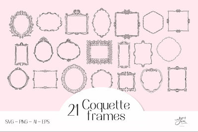 Coquette frame SVG Monogram frame SVG SVG Paperjamlab 