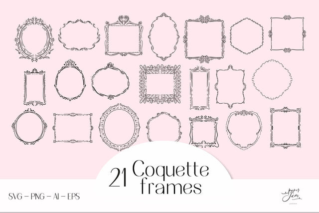 Coquette frame SVG Monogram frame SVG SVG Paperjamlab 