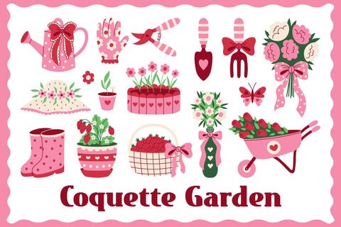 Coquette Garden PNG Clipart Sublimation Rin Green 