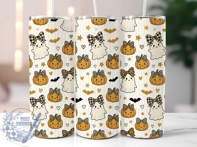 Coquette Ghost Bows 20oz Tumbler, Coquette Ghost, Ghost Bows, Ghost Tumbler, 20oz Tumbler, Coquette Tumbler, Bow Tumbler, Tumbler Wrap Sublimation ToriDesigns 