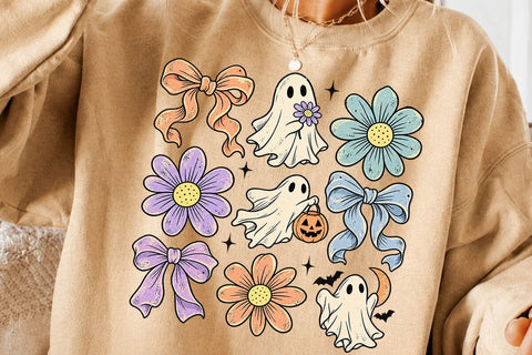 Coquette Ghost Daisy Bow Halloween PNG SVG DesignDestine 