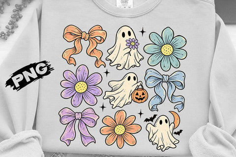 Coquette Ghost Daisy Bow Halloween PNG SVG DesignDestine 