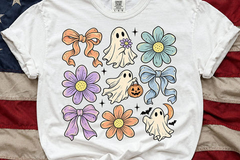 Coquette Ghost Daisy Bow Halloween PNG SVG DesignDestine 