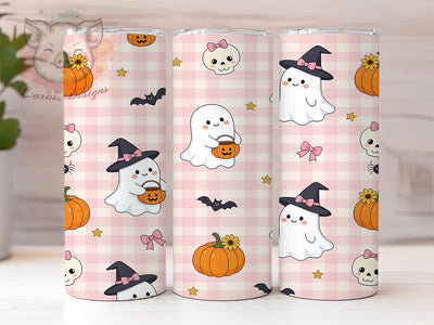 Coquette Ghost Halloween 20oz Tumbler, Girly Spooky, Pink Bows, Romantic Haunt, Kawaii Goth, Soft Horror, Elegant Spirit, Sublimation Wrap Sublimation Lara' s Designs 