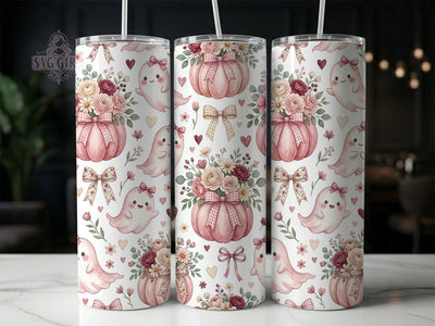 Coquette Ghost Pink 20oz Tumbler, Coquette Ghost, Ghost Pink, Ghost Tumbler, 20oz Tumbler, Coquette Tumbler, Pink Ghost, Tumbler Wrap Sublimation SvggirlplusArt 